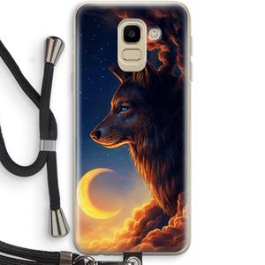 CaseCompany Night Guardian: Samsung Galaxy J6 (2018) Transparant Hoesje met koord