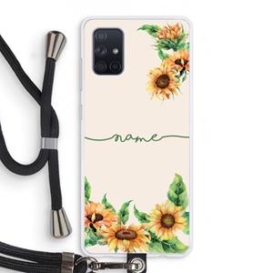 CaseCompany Zonnebloemen: Samsung Galaxy A71 Transparant Hoesje met koord