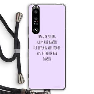 CaseCompany Sprong: Sony Xperia 1 III Transparant Hoesje met koord