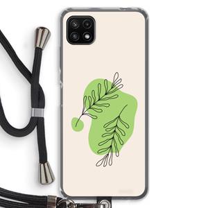 CaseCompany Beleaf in you: Samsung Galaxy A22 5G Transparant Hoesje met koord