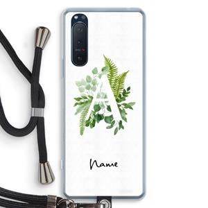CaseCompany Green Brush: Sony Xperia 5 II Transparant Hoesje met koord