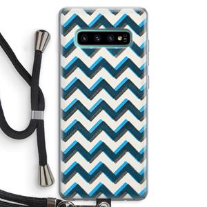 CaseCompany Onderbroken lijn: Samsung Galaxy S10 Plus Transparant Hoesje met koord