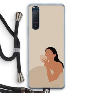 CaseCompany Fresh coffee: Sony Xperia 5 II Transparant Hoesje met koord