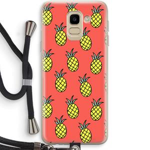 CaseCompany Ananas: Samsung Galaxy J6 (2018) Transparant Hoesje met koord