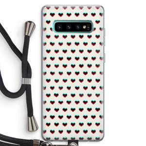 CaseCompany Hartjes: Samsung Galaxy S10 Plus Transparant Hoesje met koord