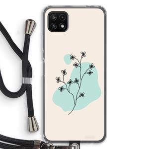 CaseCompany Love your petals: Samsung Galaxy A22 5G Transparant Hoesje met koord