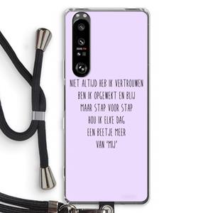 CaseCompany Zelfvertrouwen: Sony Xperia 1 III Transparant Hoesje met koord