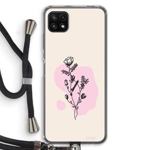 CaseCompany Roses are red: Samsung Galaxy A22 5G Transparant Hoesje met koord