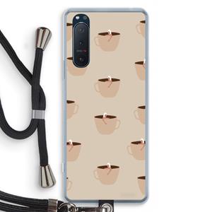 CaseCompany Morning coffee: Sony Xperia 5 II Transparant Hoesje met koord