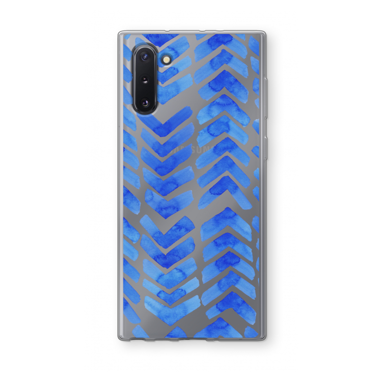 CaseCompany Blauwe pijlen: Samsung Galaxy Note 10 Transparant Hoesje