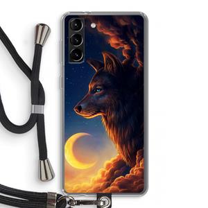 CaseCompany Night Guardian: Samsung Galaxy S21 Plus Transparant Hoesje met koord