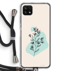 CaseCompany Violets are blue: Samsung Galaxy A22 5G Transparant Hoesje met koord