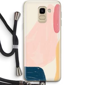 CaseCompany Saturday Flow: Samsung Galaxy J6 (2018) Transparant Hoesje met koord