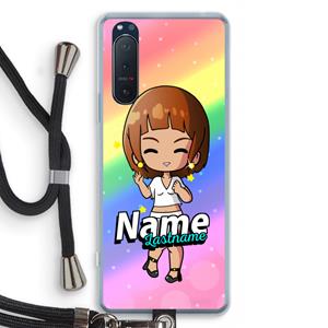 CaseCompany Chibi Maker vrouw: Sony Xperia 5 II Transparant Hoesje met koord