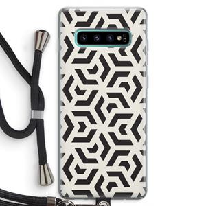 CaseCompany Crazy pattern: Samsung Galaxy S10 Plus Transparant Hoesje met koord