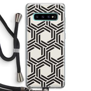 CaseCompany Geometrisch patroon: Samsung Galaxy S10 Plus Transparant Hoesje met koord