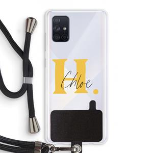CaseCompany Amber Script: Samsung Galaxy A71 Transparant Hoesje met koord