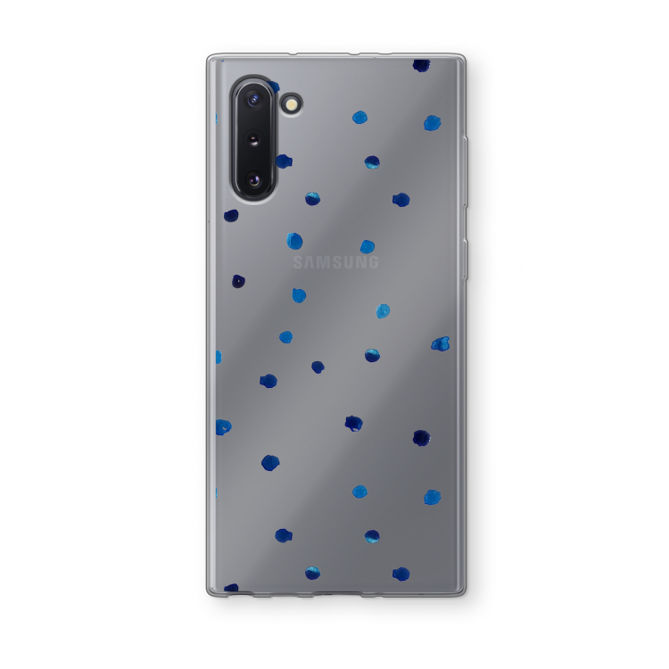 CaseCompany Blauwe stippen: Samsung Galaxy Note 10 Transparant Hoesje