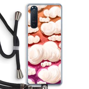 CaseCompany Katoen Wolken: Sony Xperia 5 II Transparant Hoesje met koord