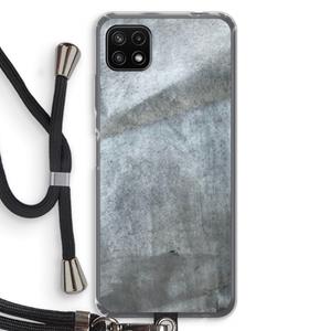 CaseCompany Grey Stone: Samsung Galaxy A22 5G Transparant Hoesje met koord