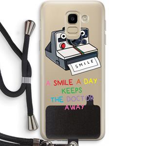 CaseCompany Smile: Samsung Galaxy J6 (2018) Transparant Hoesje met koord