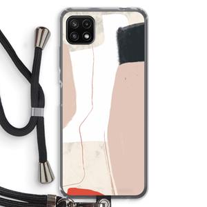 CaseCompany Lava: Samsung Galaxy A22 5G Transparant Hoesje met koord