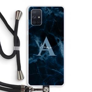 CaseCompany Midnight Marble: Samsung Galaxy A71 Transparant Hoesje met koord