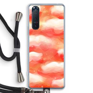 CaseCompany Lichte Wolken: Sony Xperia 5 II Transparant Hoesje met koord
