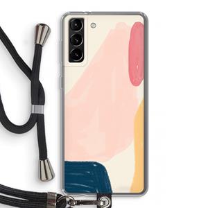 CaseCompany Saturday Flow: Samsung Galaxy S21 Plus Transparant Hoesje met koord