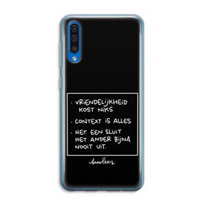 CaseCompany Mijn Motto's: Samsung Galaxy A50 Transparant Hoesje