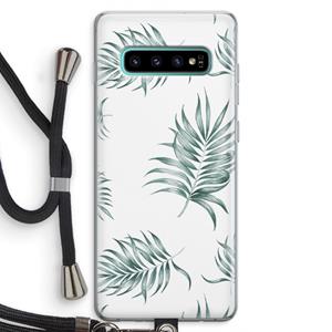 CaseCompany Simple leaves: Samsung Galaxy S10 Plus Transparant Hoesje met koord