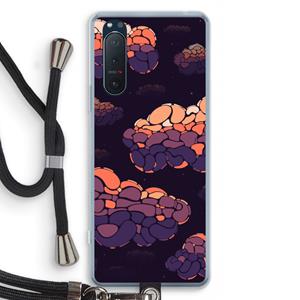 CaseCompany Patroon Wolken: Sony Xperia 5 II Transparant Hoesje met koord