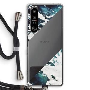 CaseCompany Golven: Sony Xperia 1 III Transparant Hoesje met koord