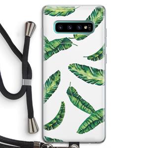 CaseCompany Lange bladeren: Samsung Galaxy S10 Plus Transparant Hoesje met koord