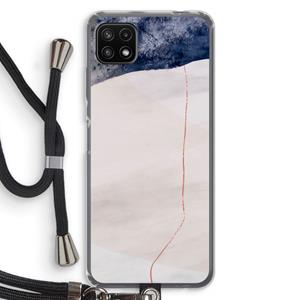 CaseCompany Stone White: Samsung Galaxy A22 5G Transparant Hoesje met koord