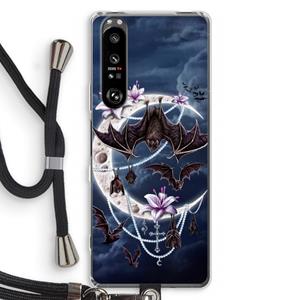 CaseCompany Vleermuizen Maan: Sony Xperia 1 III Transparant Hoesje met koord