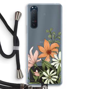 CaseCompany Floral bouquet: Sony Xperia 5 II Transparant Hoesje met koord