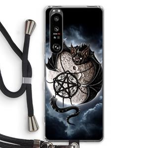 CaseCompany Volle maan: Sony Xperia 1 III Transparant Hoesje met koord