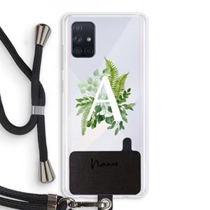CaseCompany Green Brush: Samsung Galaxy A71 Transparant Hoesje met koord