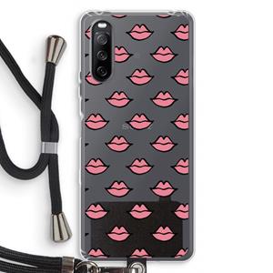 CaseCompany Lipjes: Sony Sony Xperia 10 III Transparant Hoesje met koord