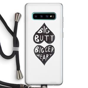 CaseCompany Big butt bigger heart: Samsung Galaxy S10 Plus Transparant Hoesje met koord