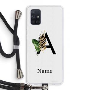 CaseCompany Charcoal Flora: Samsung Galaxy A71 Transparant Hoesje met koord
