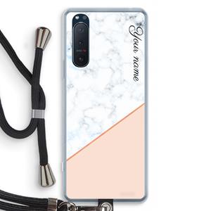CaseCompany Marmer in stijl: Sony Xperia 5 II Transparant Hoesje met koord