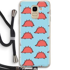 CaseCompany Dinosawrr: Samsung Galaxy J6 (2018) Transparant Hoesje met koord