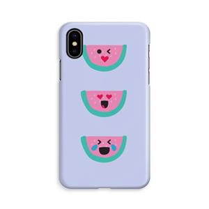 CaseCompany Smiley watermeloen: iPhone Xs Volledig Geprint Hoesje
