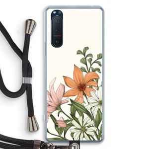 CaseCompany Floral bouquet: Sony Xperia 5 II Transparant Hoesje met koord