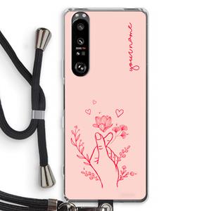 CaseCompany Giving Flowers: Sony Xperia 1 III Transparant Hoesje met koord