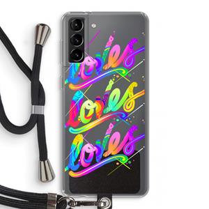 CaseCompany Loves: Samsung Galaxy S21 Plus Transparant Hoesje met koord
