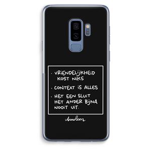 CaseCompany Mijn Motto's: Samsung Galaxy S9 Plus Transparant Hoesje