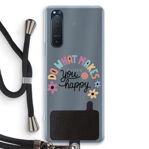 CaseCompany Happy days: Sony Xperia 5 II Transparant Hoesje met koord